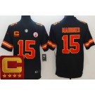 Youth Kansas City Chiefs #15 Patrick Mahomes II Limited Black C Patch Vapor Jersey