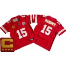 Youth Kansas City Chiefs #15 Patrick Mahomes Limited Red C Patch FUSE Vapor Jersey