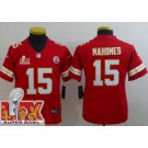 Youth Kansas City Chiefs #15 Patrick Mahomes Limited Red Super Bowl LIX Vapor Jersey