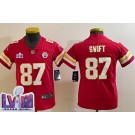Youth Kansas City Chiefs #87 Taylor Swift Limited Red LVIII Super Bowl Vapor Jersey