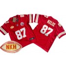 Youth Kansas City Chiefs #87 Travis Kelce Limited Red NKH FUSE Vapor Jersey