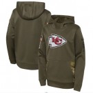 Youth Kansas City Chiefs Olive 2022 Salute To Service Performance Pullover Hoodie
