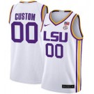 Youth LSU Tigers Customized White College Basketball Jersey