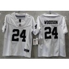 Youth Las Vegas Raiders #24 Charles Woodson Limited White FUSE Vapor Jersey