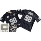 Youth Las Vegas Raiders #98 Maxx Crosby Limited Black C Patch 65th Season FUSE Vapor Jersey