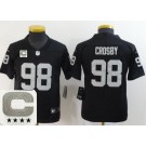 Youth Las Vegas Raiders #98 Maxx Crosby Limited Black C Patch Vapor Jersey
