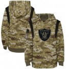 Youth Las Vegas Raiders Olive 2021 Salute To Service Therma Performance Pullover Hoodie