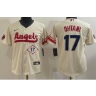 Youth Los Angeles Angels #17 Shohei Ohtani Cream Player Number 2022 City Connect Cool Base Jersey