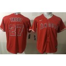Youth Los Angeles Angels #27 Mike Trout Red Cool Base Jersey
