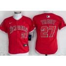Youth Los Angeles Angels #27 Mike Trout Red Limited Jersey