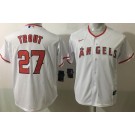 Youth Los Angeles Angels #27 Mike Trout White Cool Base Jersey
