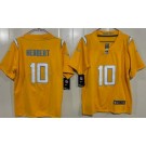 Youth Los Angeles Chargers #10 Justin Herbert Limited Yellow Vapor Jersey