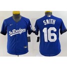 Youth Los Angeles Dodgers #16 Will Smith Blue City Cool Base Jersey