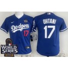 Youth Los Angeles Dodgers #17 Shohei Ohtani Blue 2024 World Series Limited Jersey