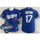Youth Los Angeles Dodgers #17 Shohei Ohtani Blue 2025 World Series Champions Limited Jersey