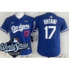 Youth Los Angeles Dodgers #17 Shohei Ohtani Blue 2025 World Series Limited Jersey