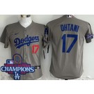 Youth Los Angeles Dodgers #17 Shohei Ohtani Gray 2024 World Series Champions Limited Jersey