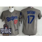 Youth Los Angeles Dodgers #17 Shohei Ohtani Gray 2024 World Series Limited Jersey