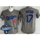 Youth Los Angeles Dodgers #17 Shohei Ohtani Gray 2025 World Series Champions Limited Jersey