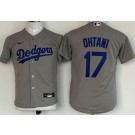 Youth Los Angeles Dodgers #17 Shohei Ohtani Gray Cool Base Jersey