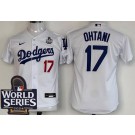 Youth Los Angeles Dodgers #17 Shohei Ohtani White 2024 World Series Limited Jersey
