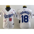 Youth Los Angeles Dodgers #18 Yoshinobu Yamamoto White 2025 Tokyo Series Limited Jersey