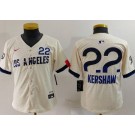 Youth Los Angeles Dodgers #22 Clayton Kershaw Cream 2024 City Connect Limited Jersey