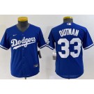 Youth Los Angeles Dodgers #33 James Outman Blue Team Logo Cool Base Jersey