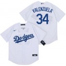 Youth Los Angeles Dodgers #34 Fernando Valenzuela White 2020 Cool Base Jersey