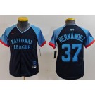 Youth Los Angeles Dodgers #37 Teoscar Hernandez Navy 2024 All Star Limited Jersey