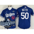 Youth Los Angeles Dodgers #50 Mookie Betts Blue 2025 World Series Limited Jersey
