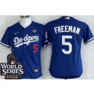 Youth Los Angeles Dodgers #5 Freddie Freeman Blue 2024 World Series Limited Jersey