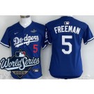 Youth Los Angeles Dodgers #5 Freddie Freeman Blue 2025 World Series Limited Jersey