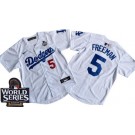 Youth Los Angeles Dodgers #5 Freddie Freeman White 2024 World Series Limited Jersey