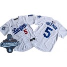 Youth Los Angeles Dodgers #5 Freddie Freeman White 2025 World Series Champions Limited Jersey