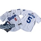 Youth Los Angeles Dodgers #5 Freddie Freeman White 2025 World Series Limited Jersey