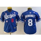 Youth Los Angeles Dodgers #8 Enrique Hernandez Blue 2025 Tokyo Series Limited Jersey
