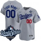 Youth Los Angeles Dodgers Custom Gray 2025 World Series Limited Jersey