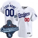 Youth Los Angeles Dodgers Custom White 2025 World Series Champions Limited Jersey