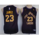 Youth Los Angeles Lakers #23 LeBron James Black 2023 City Icon Sponsor Swingman Jersey