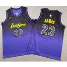 Youth Los Angeles Lakers #23 LeBron James Purple 2024 City Swingman Jersey