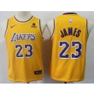 Youth Los Angeles Lakers #23 LeBron James Yellow Icon Sponsor Swingman Jersey