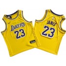 Youth Los Angeles Lakers #23 LeBron James Yellow Icon Swingman Jersey