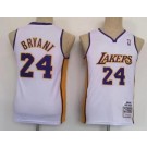 Youth Los Angeles Lakers #24 Kobe Bryant White 2008 Throwback Swingman Jersey