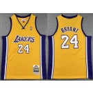 Youth Los Angeles Lakers #24 Kobe Bryant Yellow 2008 Throwback Swingman Jersey