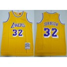 Youth Los Angeles Lakers #32 Magic Johnson Yellow 1984 Throwback Swingman Jersey