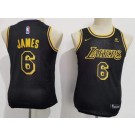 Youth Los Angeles Lakers #6 LeBron James Black City Icon Sponsor Swingman Jersey