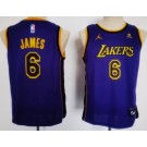 Youth Los Angeles Lakers #6 LeBron James Purple Statement Icon Sponsor Swingman Jersey