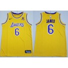 Youth Los Angeles Lakers #6 LeBron James Yellow Icon Sponsor Swingman Jersey