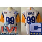 Youth Los Angeles Rams #99 Aaron Donald Limited White C Patch Alternate 2022 Super Bowl LVI Vapor Jersey